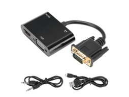 Adaptador Vga Para Hdmi (conversão 3 Em 1 Com Saída De Áudio)