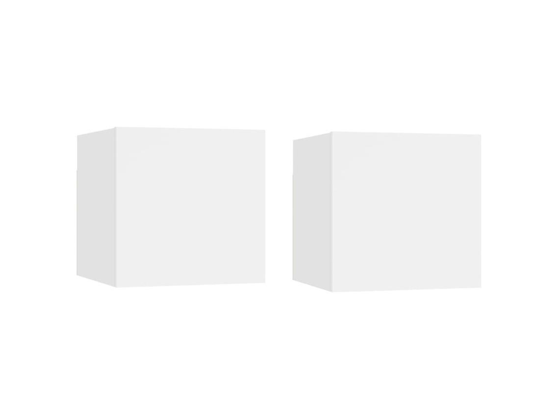 Vidaxl Mesas De Cabeceira 2 Pcs 30,5x30x30 Cm Derivados Madeira Branco