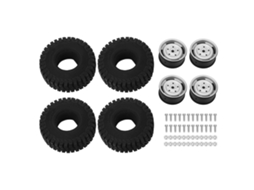 Conjunto De Aros Para Carro Rc Resistente À Pressão Estilo Plástico Com Pneus Para Crawler Prata