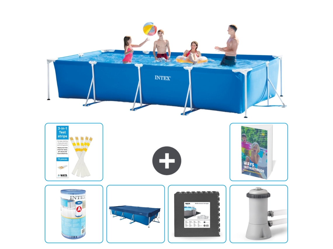 Piscina com Estrutura Retangular 450x220x84 Cm 5 peças S41 INTEX