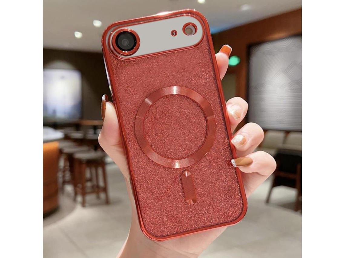 Capa De Tpu Para Iphone Air - Glitter - Acabamento Eletroplástico - Magsafe