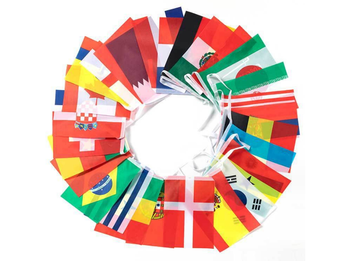 Faixa de Bandeiras de 100 Países 95ft com 14x21cm para Festas Decorations Bars Clubes Escolas S/MARCA