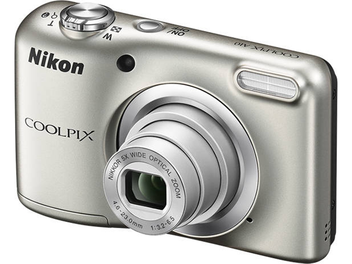 Máquina Fotográfica Compacta NIKON Coolpix A10 (Prateado - 16.1 MP - ISO: 80 - 1600 - Zoom Ótico: 5x)