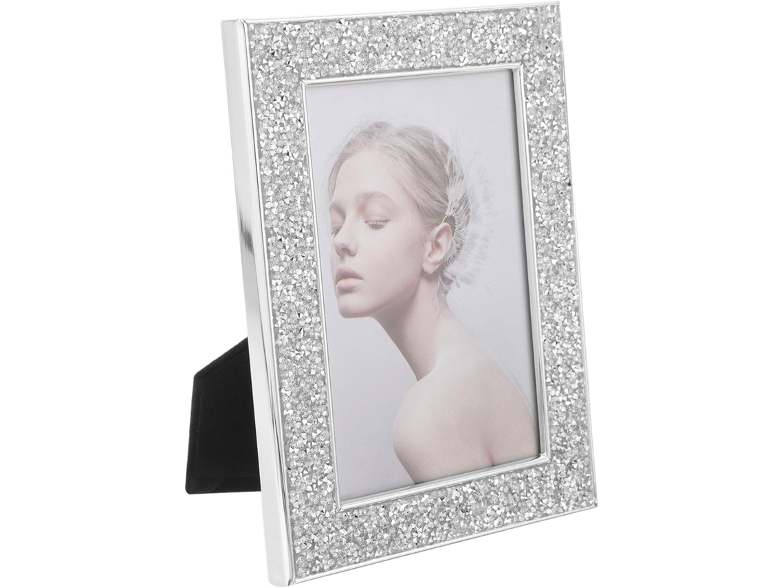 Porta Retratos Metal Prateado Brilhante 13x18 Parede Eletrogalvanizado Escritório Acessório Decorativo Retrô GOKOCO