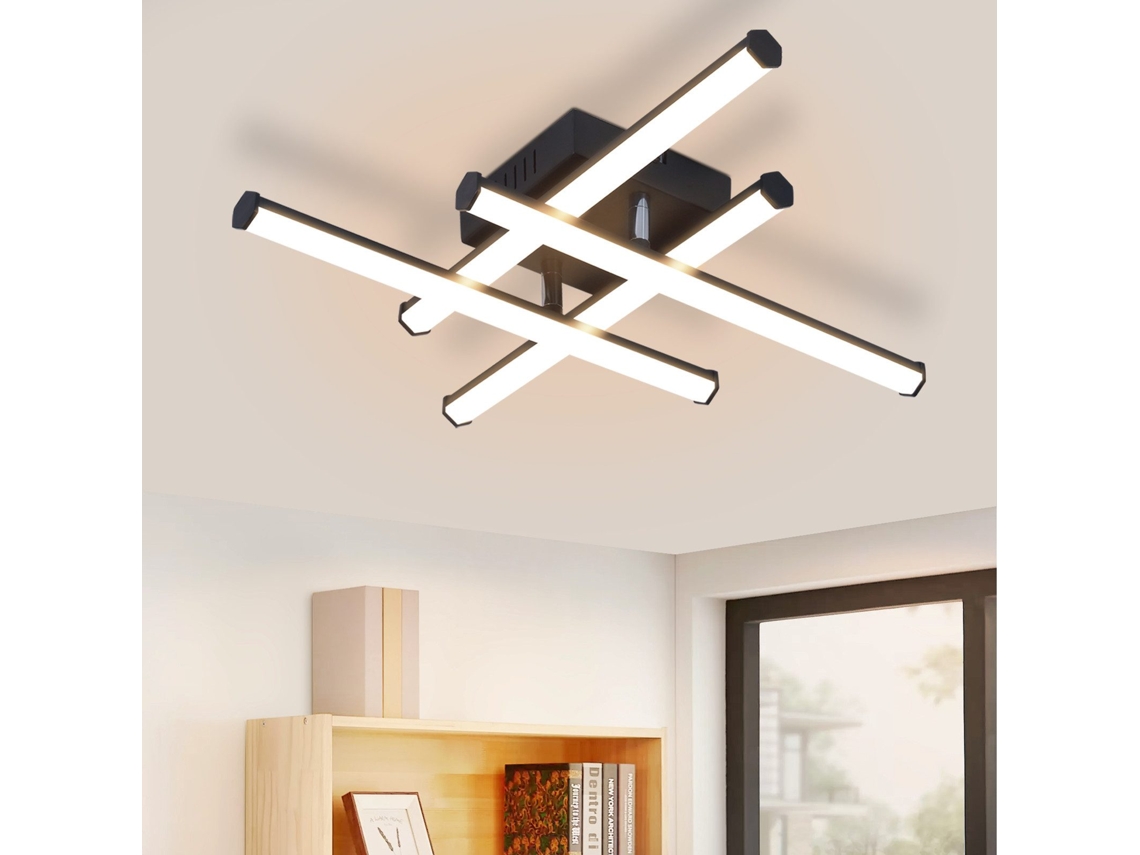 ZMH Luminária de teto LED para sala de estar, preta, moderna, com luz de água, para interior, 3000K, para cozinha e corredor