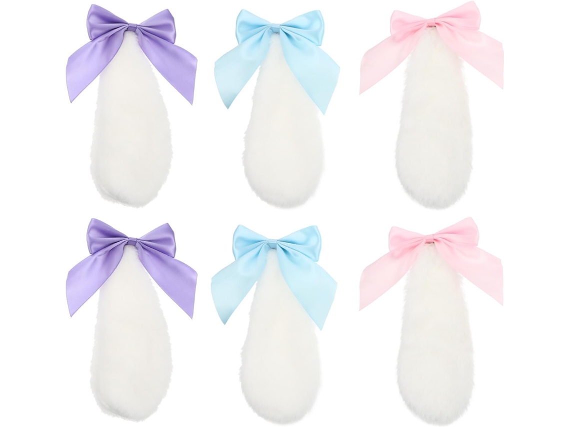 Presilhas de cabelo decorativas com laço, conjunto de 3 pares.