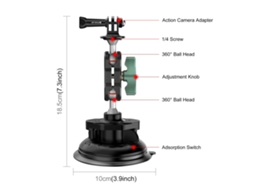 Soporte De Ventosa Universal Para Cámara, Teléfono, Iphone Y Gopro Para Coche