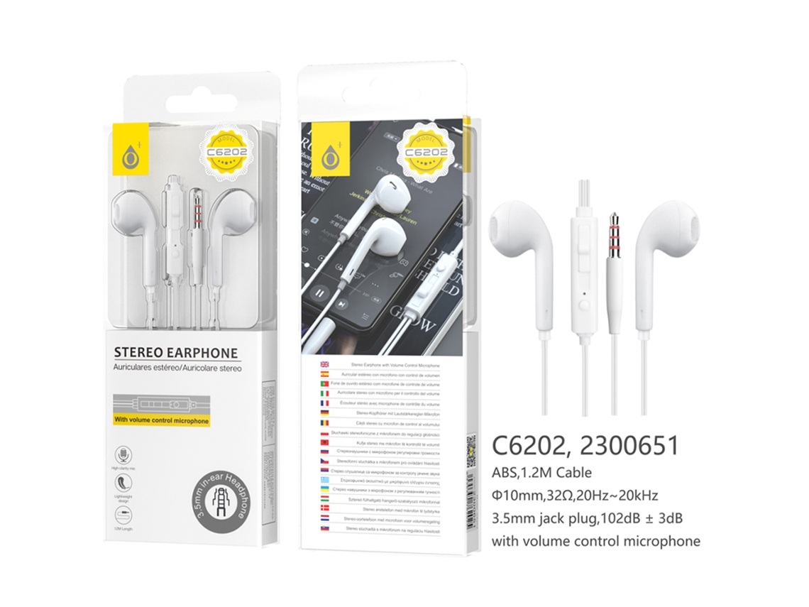 Auriculares Com Fio ONEPLUS C6202 (Branco)