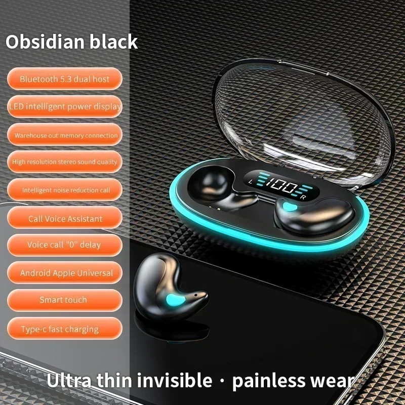 (preto) Fones De Ouvido Tws True Wireless Com Cancelamento De Ruído, Ideais Para Esportes, Jogos E Sono.