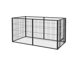 Parque para Cães de 6 Painéis com Largura Ajustável e Estrutura de Aço 82,5 150x79x81 Cm Preto Ge