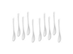 Colheres de Porcelana Branca, 13x2.5cm, para Ovos, Café, Sobremesas