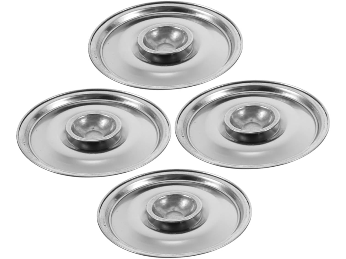 De 4 Tampas De Aço Inoxidável Para Panelas De Cozinha, Cor Prateada Gokoco