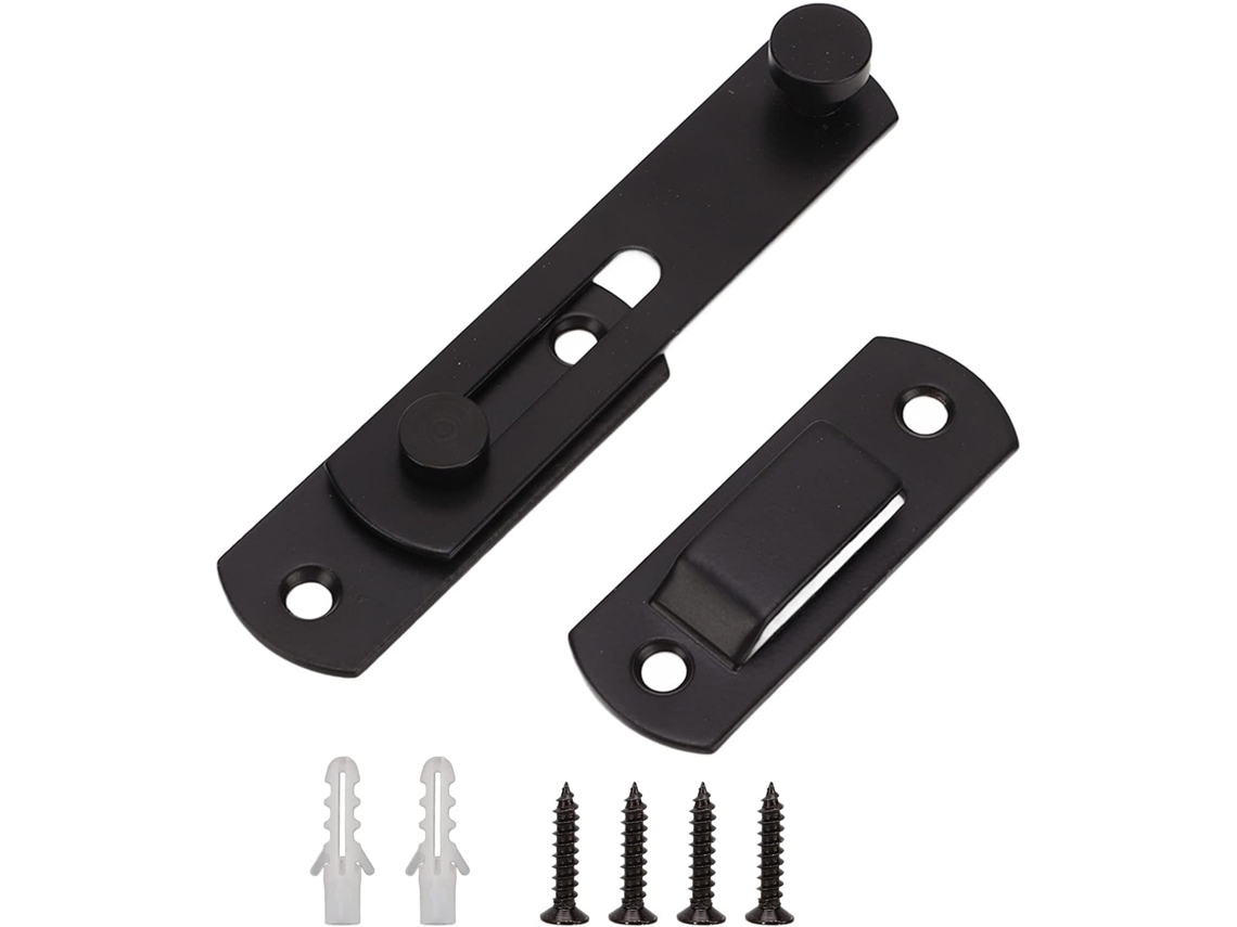 Fechadura Para Porta De Celeiro, Fechadura Para Porta De Correr Em Aço Carbono, Fivela, Kit De Ferragens Com Gancho Para