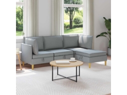 Vidaxl Conjunto De Sofá Modular Com Armazenamento 4 Unid. Tecido