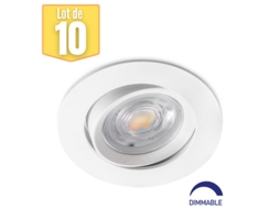Conjunto de 10 Pontos de Led 3N1 Led Branco Redondo 7W Ip20 Dimmable BRAYTRON