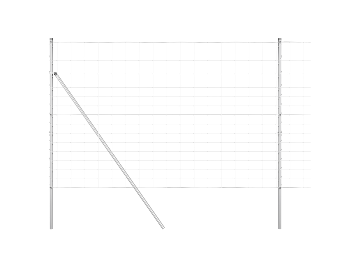Conjunto 1 Poste De Cerca Externo Vidaxl Prateado Aço (25 X 1,6 M)