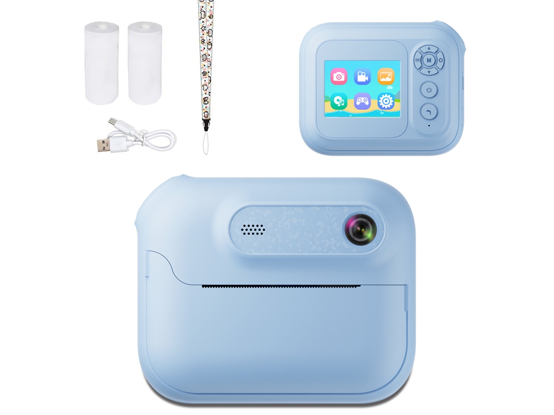 Câmera Instantânea 1080p para Crianças, Câmera Infantil Portátil com Recursos Hd, Inclui Papel Fotográfico e Cordão CZHHMART (azul)