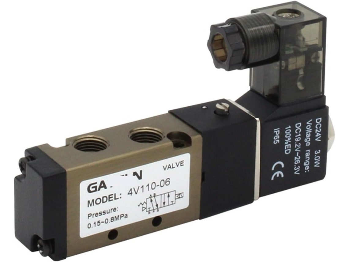 Válvula Solenoide Pneumática 4v110-06 De 5 Vias E 2 Posições, Polegadas, Cc