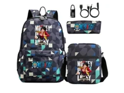 Set de Mochila Escolar de Três Peças com Cadeado Combinado, Ideal para Crianças, Educativo, Durável STELASPLEN