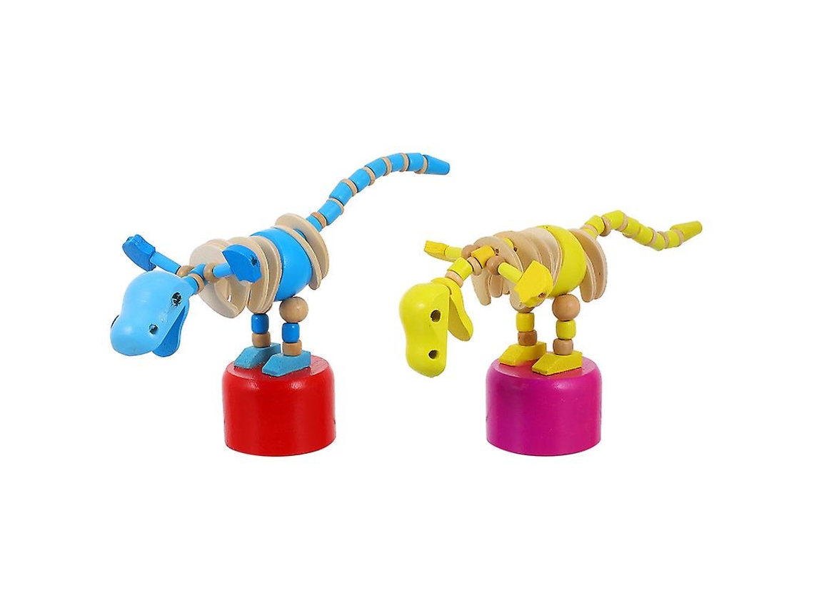 2 Peças De Brinquedo De Dinossauro De Madeira Allinless