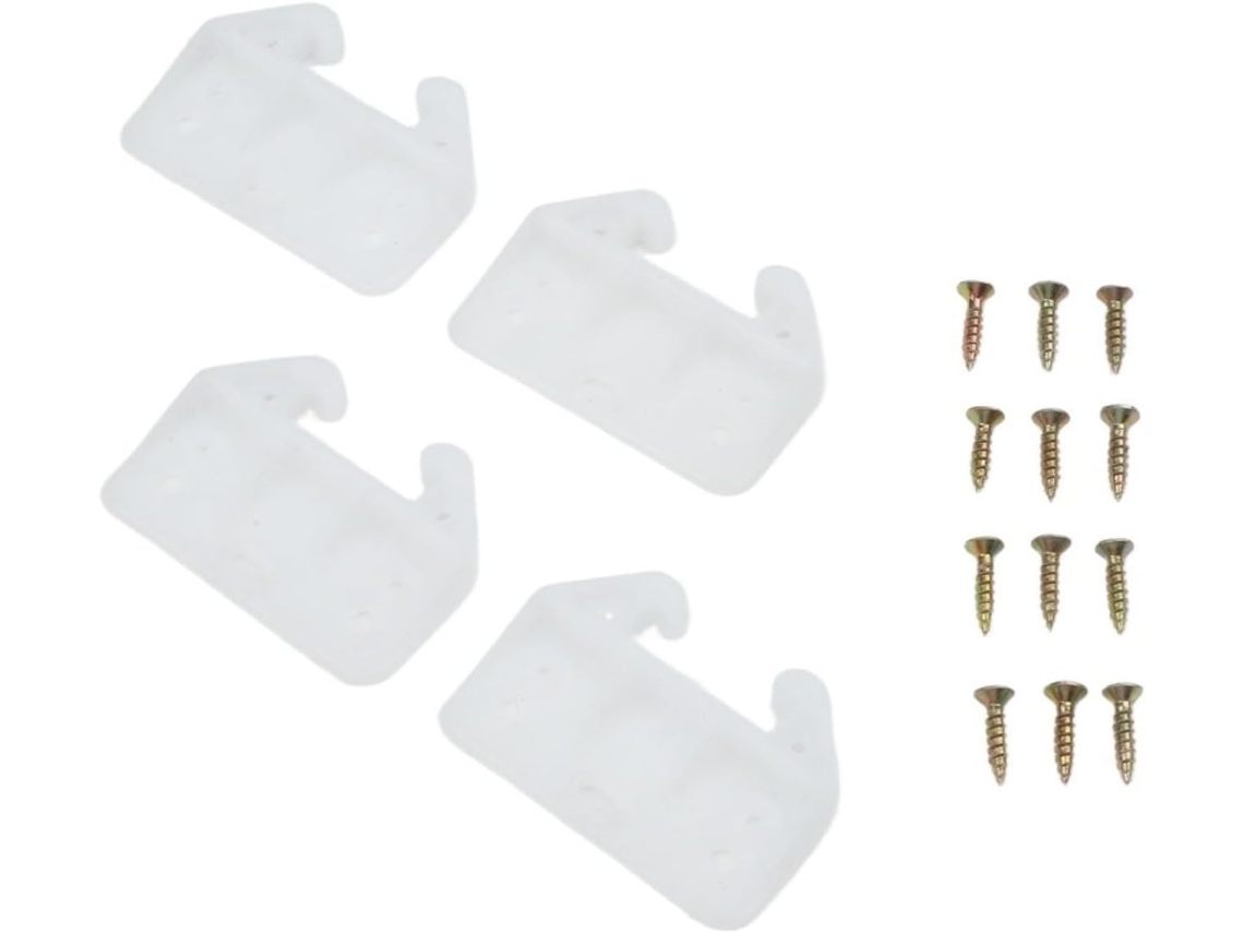 Kit De Trilhos Guia Plástico Para Gavetas, Incluindo 4 Suportes E 12 Parafusos Para Fácil Instalação Em Armários