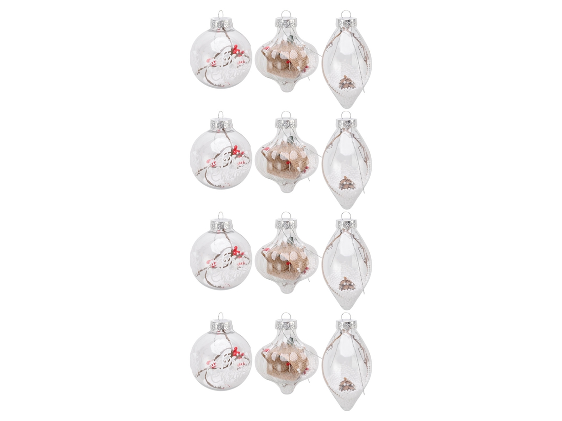 Laxiscreed Conjunto De 12 Bolas De Natal Transparentes E À Prova De Quebra Para Decoração Festiva