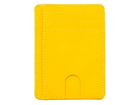 Porta-cartões Carteira, Ultrafina De Homem Mduh Visita Proteção Rfid Pele Amarelo