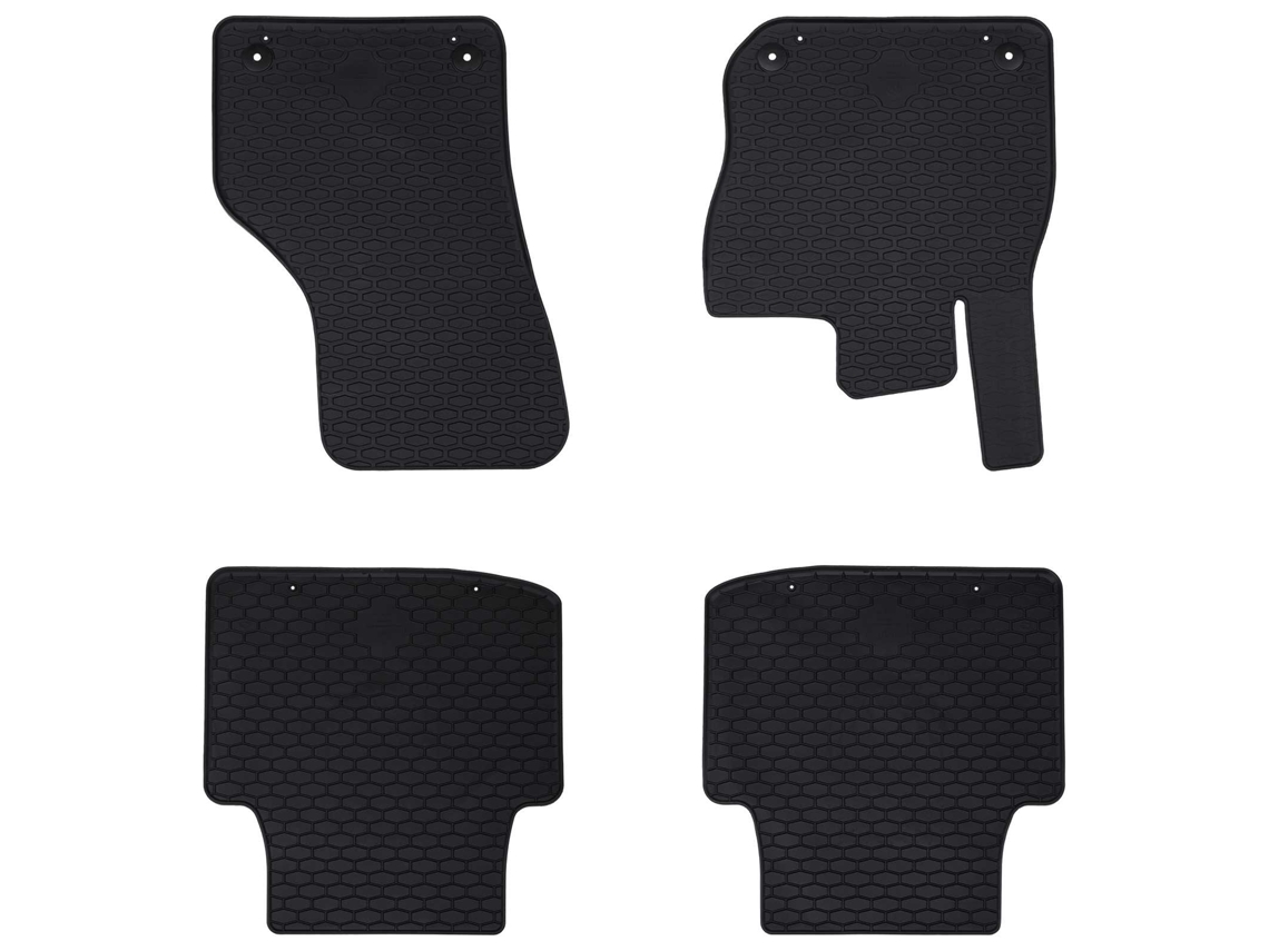 Vidaxl Tapete De Carro 4 Pcs Preto Borracha