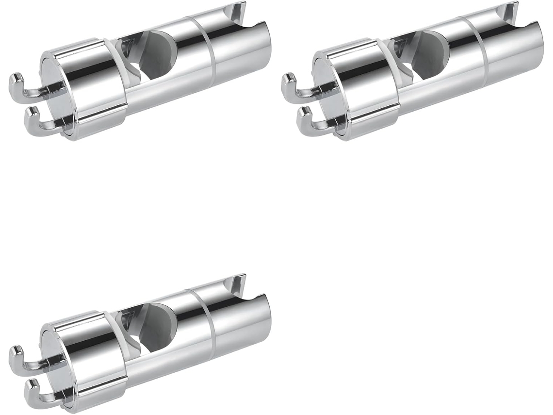 Suporte Para Chuveiro De Mão Triplo Com 2-ganchos, Suporte Ajustável Para Chuveiro, Suporte Giratório 360° Para Chuveiro