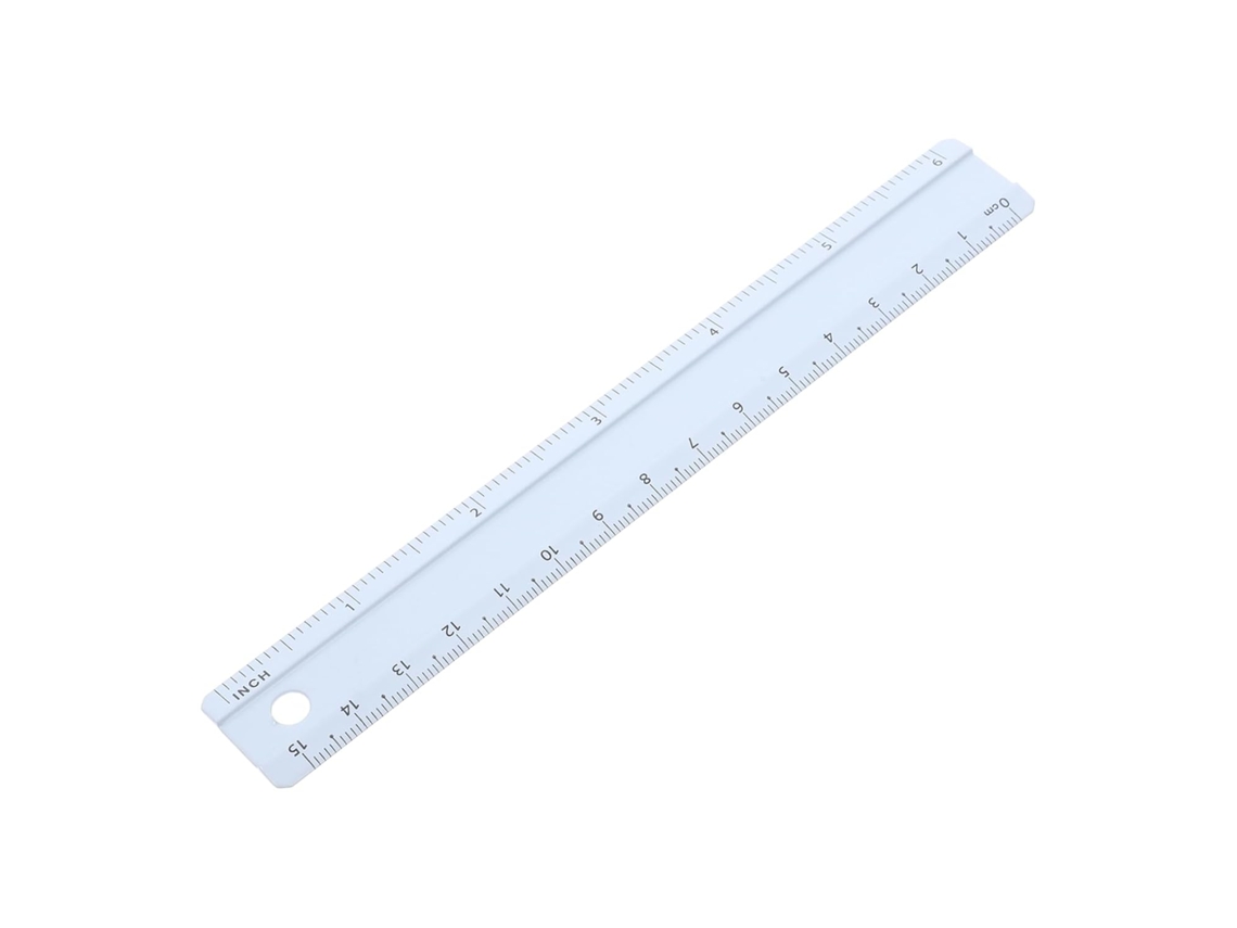 Régua de liga de alumínio de 15 cm, precisa e multifuncional.