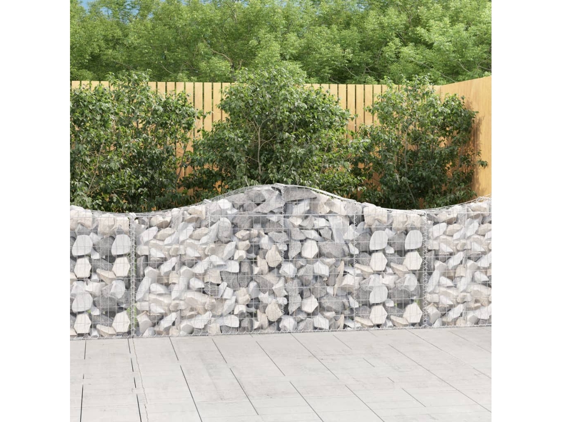 Vidaxl Cestos Gabião Arqueados 12pcs 200x30x80/100cm Ferro Galvanizado