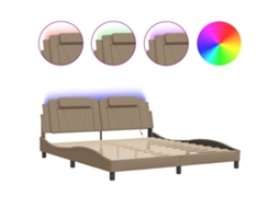 Estrutura de Cama Viana com Led Sem Colchão Cappuccino 180x200 cm MAISON EXCLUSIVE