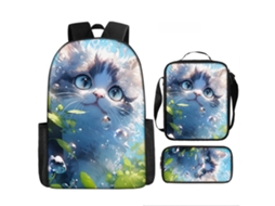 Mochila De Estudante 17 Polegadas - Conjunto 3 Peças Com Estojo E Lancheira Ideal Para Escola (estilo 12)
