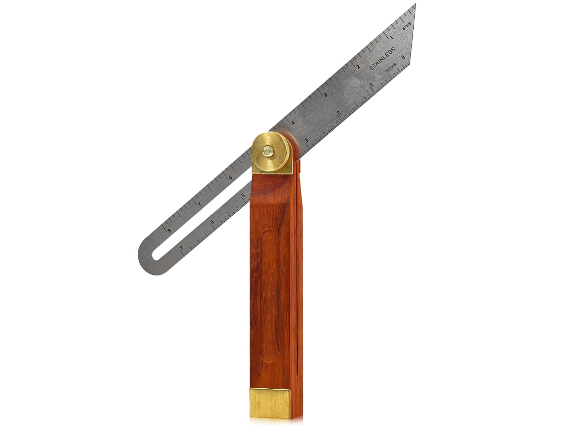 Transferidor De Canto Ajustável Para Carpinteiro Com Ângulo Deslizante, Cabo De Madeira Maciça 9 Polegadas/230 Mm, Lâmina De Aço Inoxidável