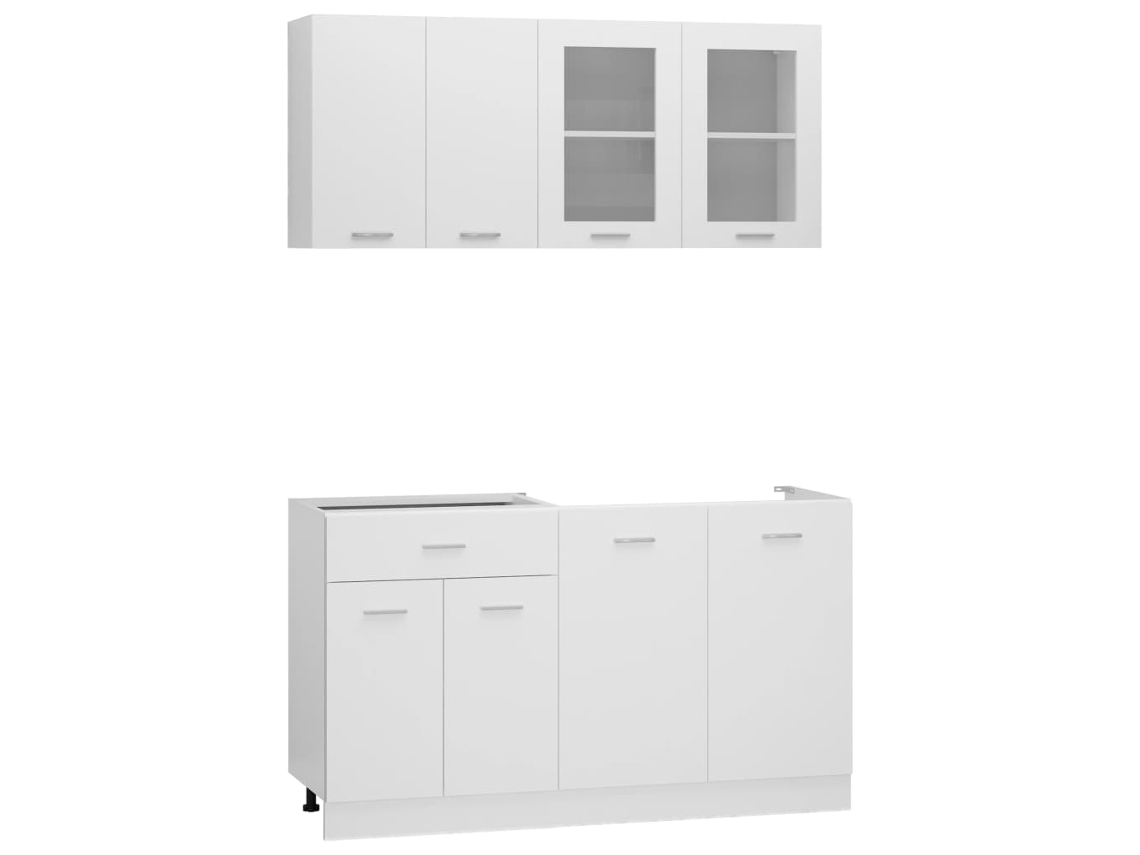 Kitchen Cabinet Set, Kitchen Cabinet Sets Vidaxl Branco Madeira Processada (n/a)