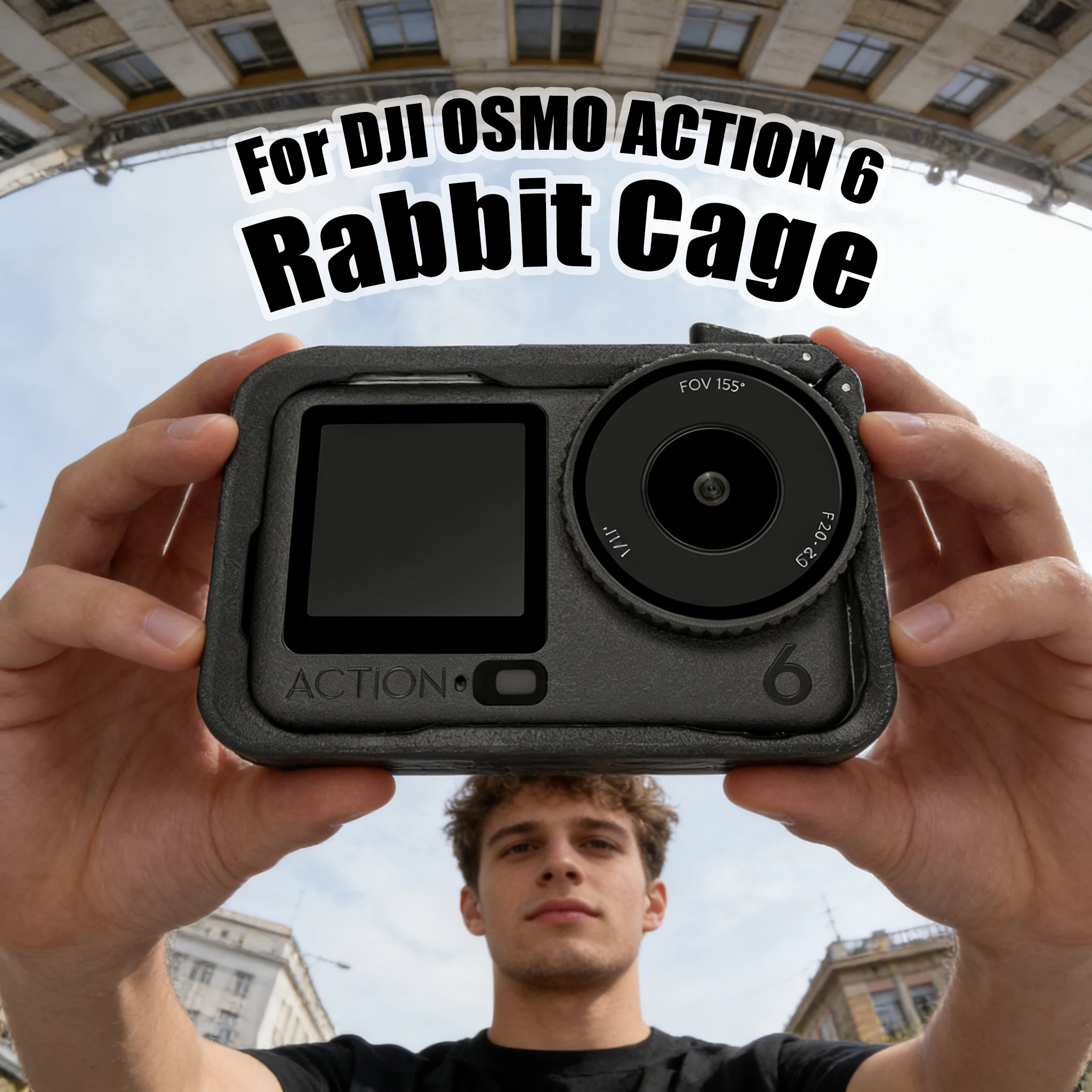 Moldura Protetora Horizontal E Vertical Preta Para Dji Osmo Action 6