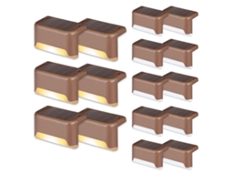 Kit com 16 Luminárias AQUAFORGE para Cerca e Escadas com Branco Quente e Bronze
