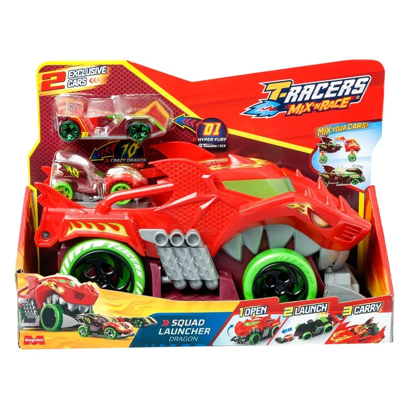 T-racers Mix N Racer Camión Dragón Con Lanzador Rojo 38925 Magic Box