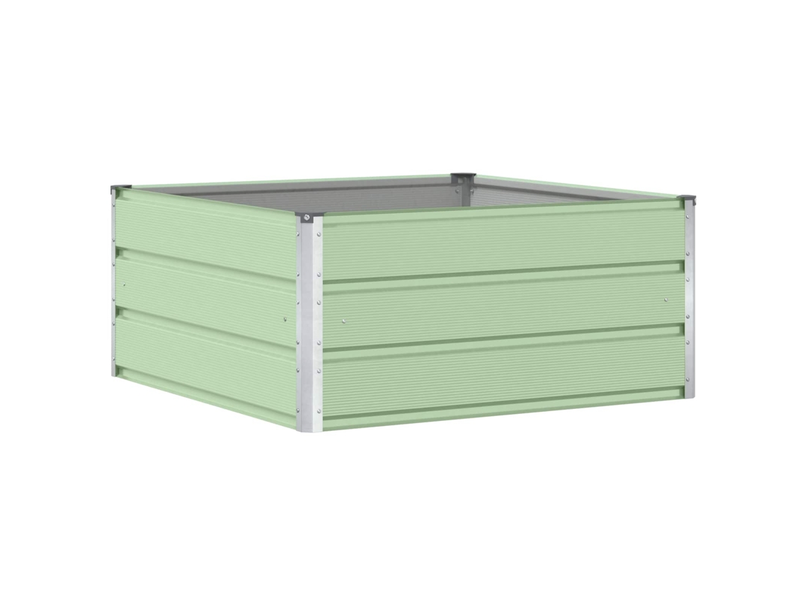 Conjunto 1 Vaso De Jardim Vidaxl Verde Aço (100 X 100 X 45 Cm)