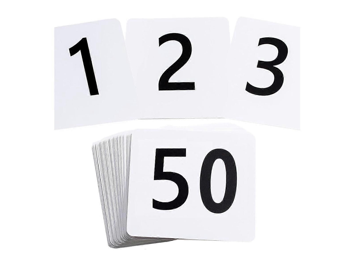 50 Números De Mesa 1-50, Cartões Dupla Face De 3,7x4 Polegadas, Para Casamentos