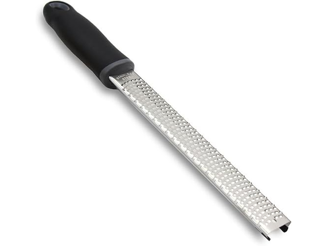 Ralador De Queijo Aço Inoxidável Com Cabo Preto, Ideal Para Cozinha. Aquaforge