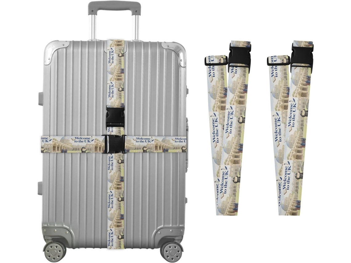 Conjunto De 2 Cintas Bagagem Ajustáveis E Resistentes Para Mala Bolsa Acessórios Viagem Etiqueta