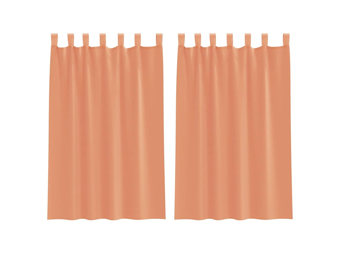 Maison Exclusive - Cortinas De Voile Com Laços 2 Pcs Terracota 140x175 Cm