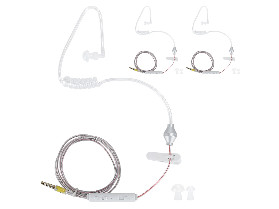 3 Juegos de Auriculares HRT 1 con Micrófono Tubo de Aire Cable y Conector 3,5 Mm para Teléfonos Móviles S/MARCA