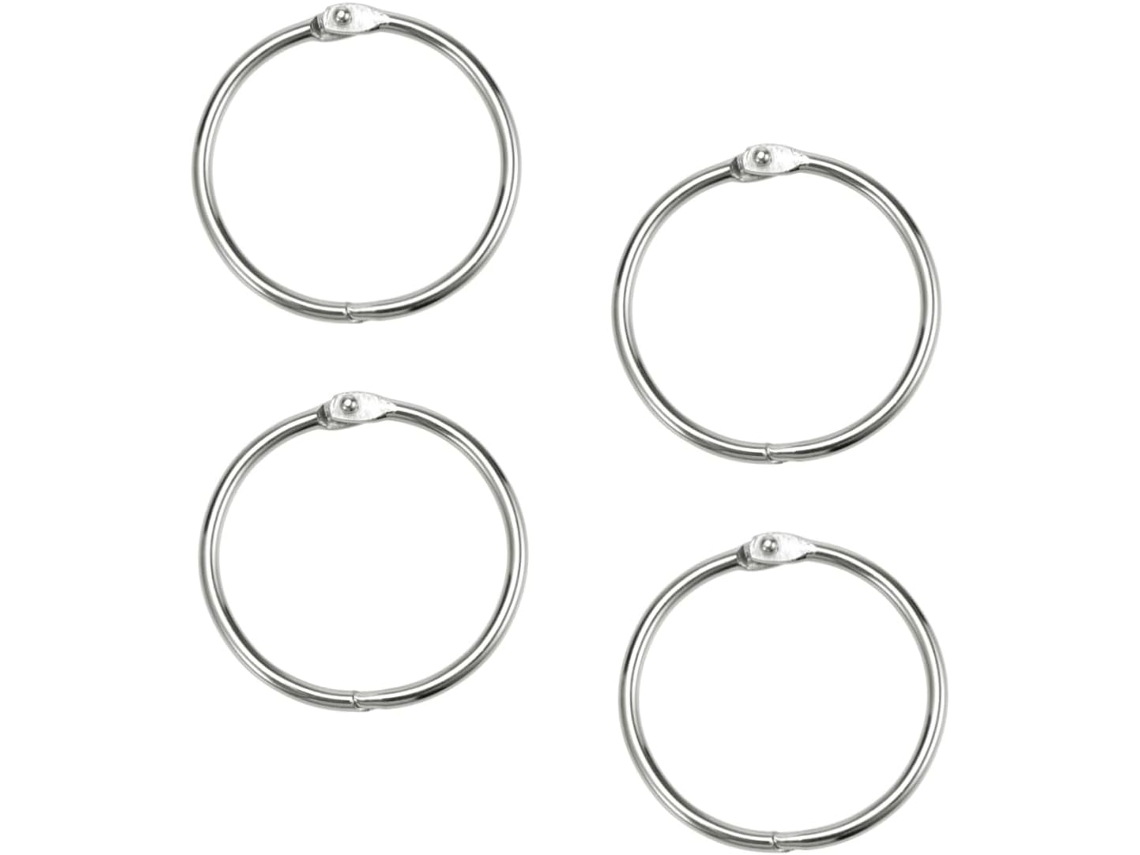 Chaveiros De Metal Com Argolas, 38mm, 100 Unidades, Cor Prata