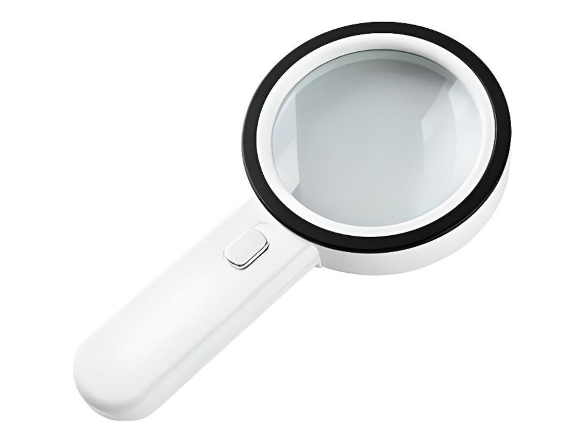 Lupa Iluminada de Alta Eficiência 30x, Grande Lupa de 125 Mm Sem Distorção com Luz Led e Lente Vidro BRILVIBERA
