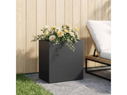 Vidaxl Vaso De Jardim Preto 50 X 30 X 50 Cm Aço Laminado A Frio