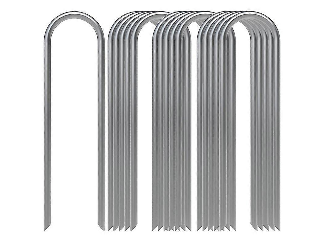 Estacas de tierra de acero galvanizado, U hooks resistentes para camping, cerca, jardín, 10 unidades | S/MARCA