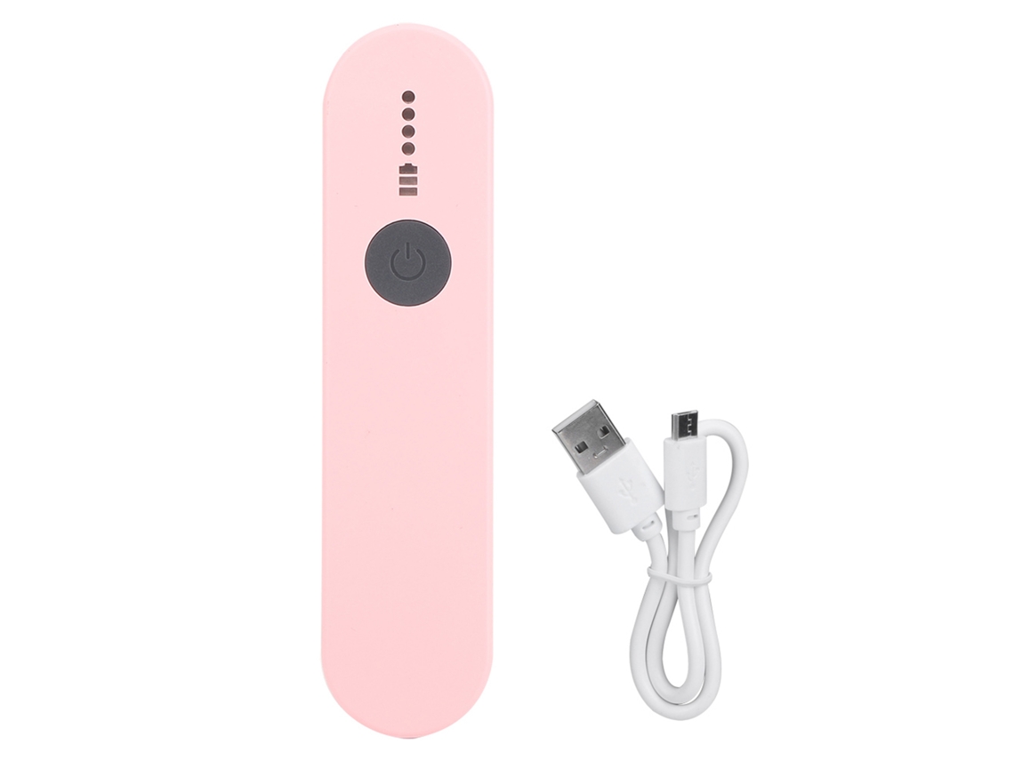 Luz Uv Portátil de Mão Led Uvc para Remoção de Ácaros Usb para Casa Rosa