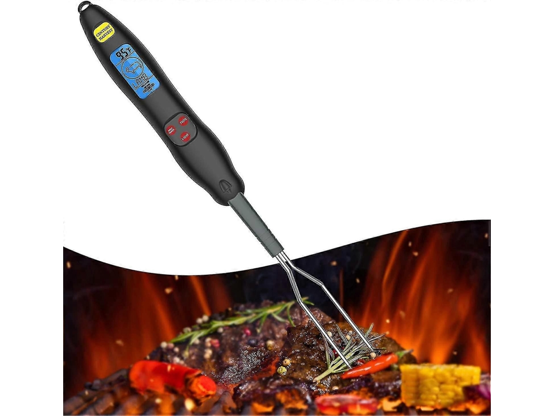 Termômetro de Cozimento, Tarifa Cozinha, Carne, Garfo Churrasco com Sonda Aço Inoxidável Longo, para Alimentos, Chur GOKOCO